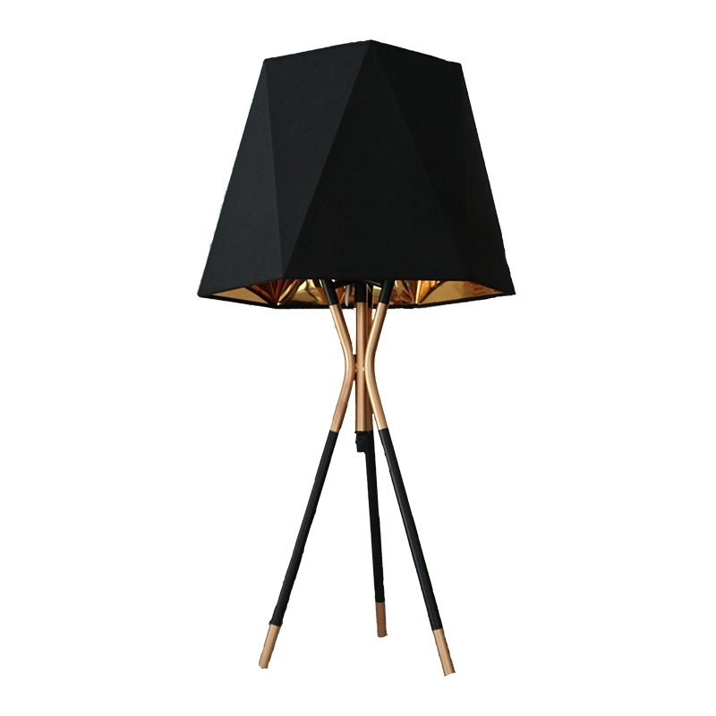 Nodic Modern High Level Hotel Living Room High End Study Decorative Iron Floor Lighting Metal Tripod Black Fabric Shade Art LED Hotel Standing Floor Lamp