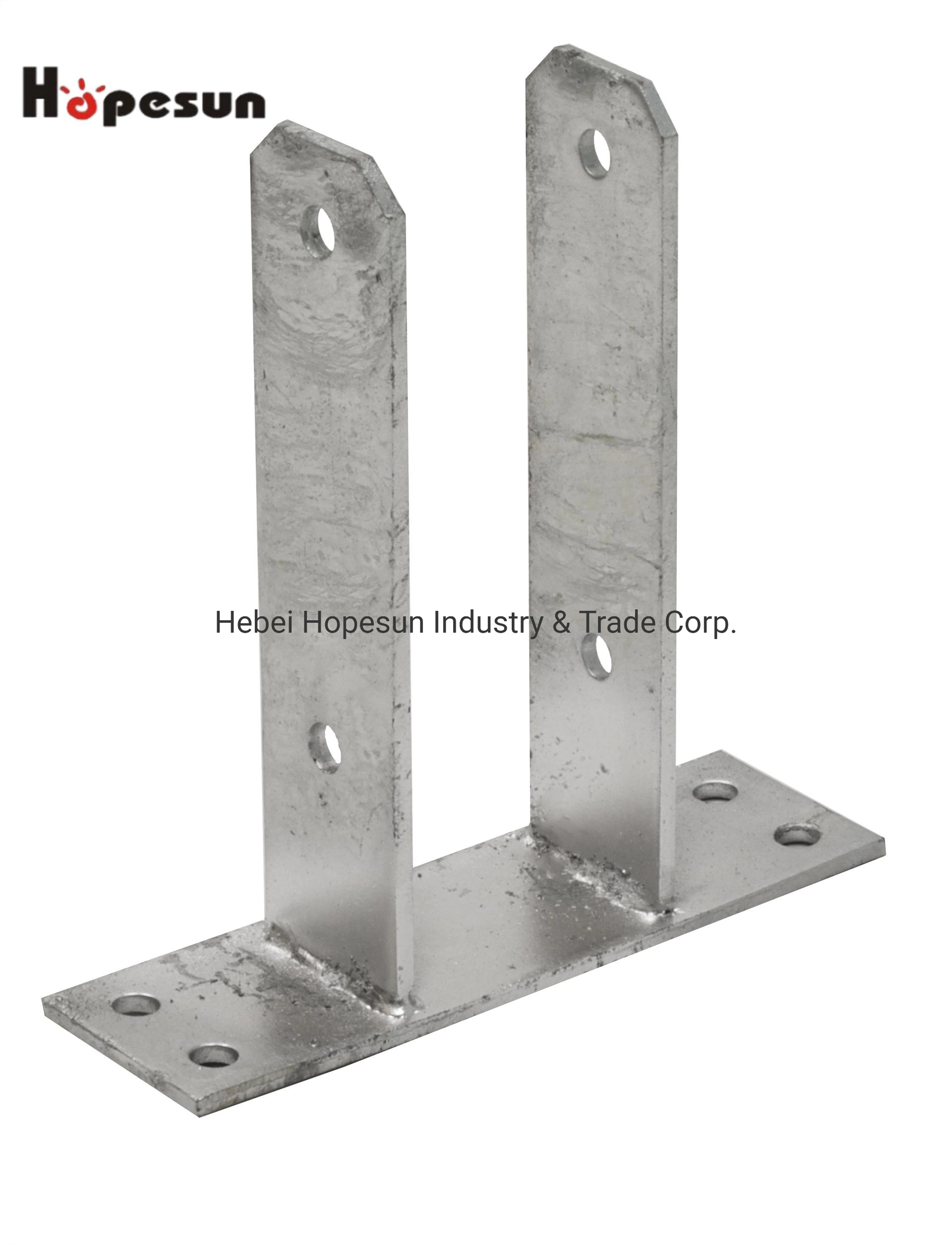 Galvanized Pole Anchor Steel Plate Spike Pointed for Square Posts