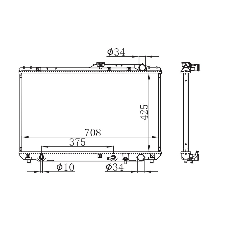 China Copper Aluminum Car Radiator for Toyota