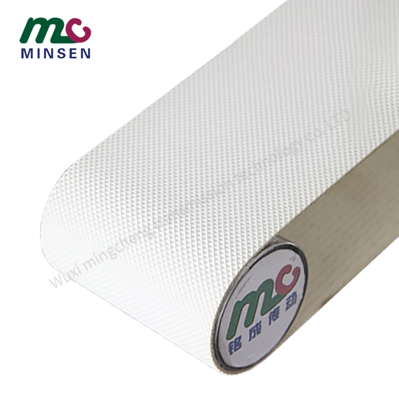 White Smooth Top Diamond Bottom PVC Conveyor Belt with 3mm / 4mm Thickness