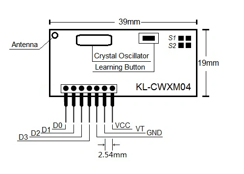 Lerncode Super-Heterodyne Decoding RF Empfänger Kl-Cwxm01