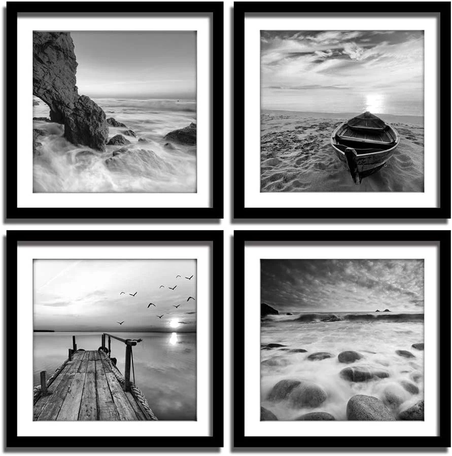 Beach Sunset Ocean Nature Pictures Canvas Artwork Prints Wall Art Decor for Home Living Room