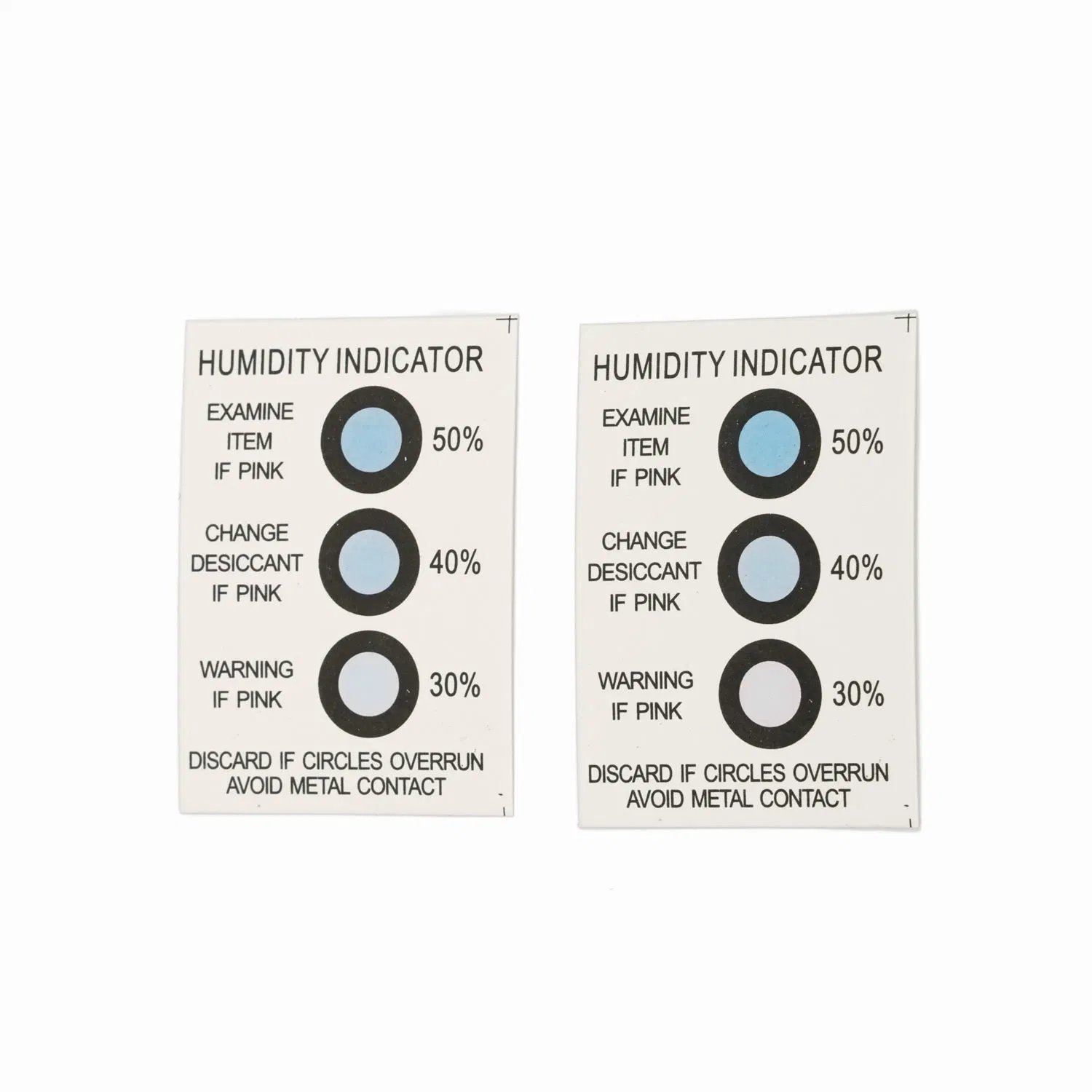 Carte d'indicateur d'humidité sans dichlorure de cobalt 3 points, bleu à Rose pour les composants électroniques