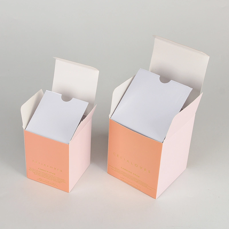 Flat Ship Foil Printing Art Paper Custom Candle Boxes Packaging