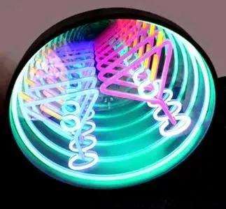 3D Infinity LED Neon Sign Creative Tunnel Lamp Illuminated Tunnel Mirror Light