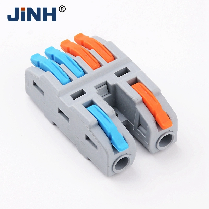 Fast Wire Connectors 2 in 4 out Push-in Spring Splicing Terminal Block