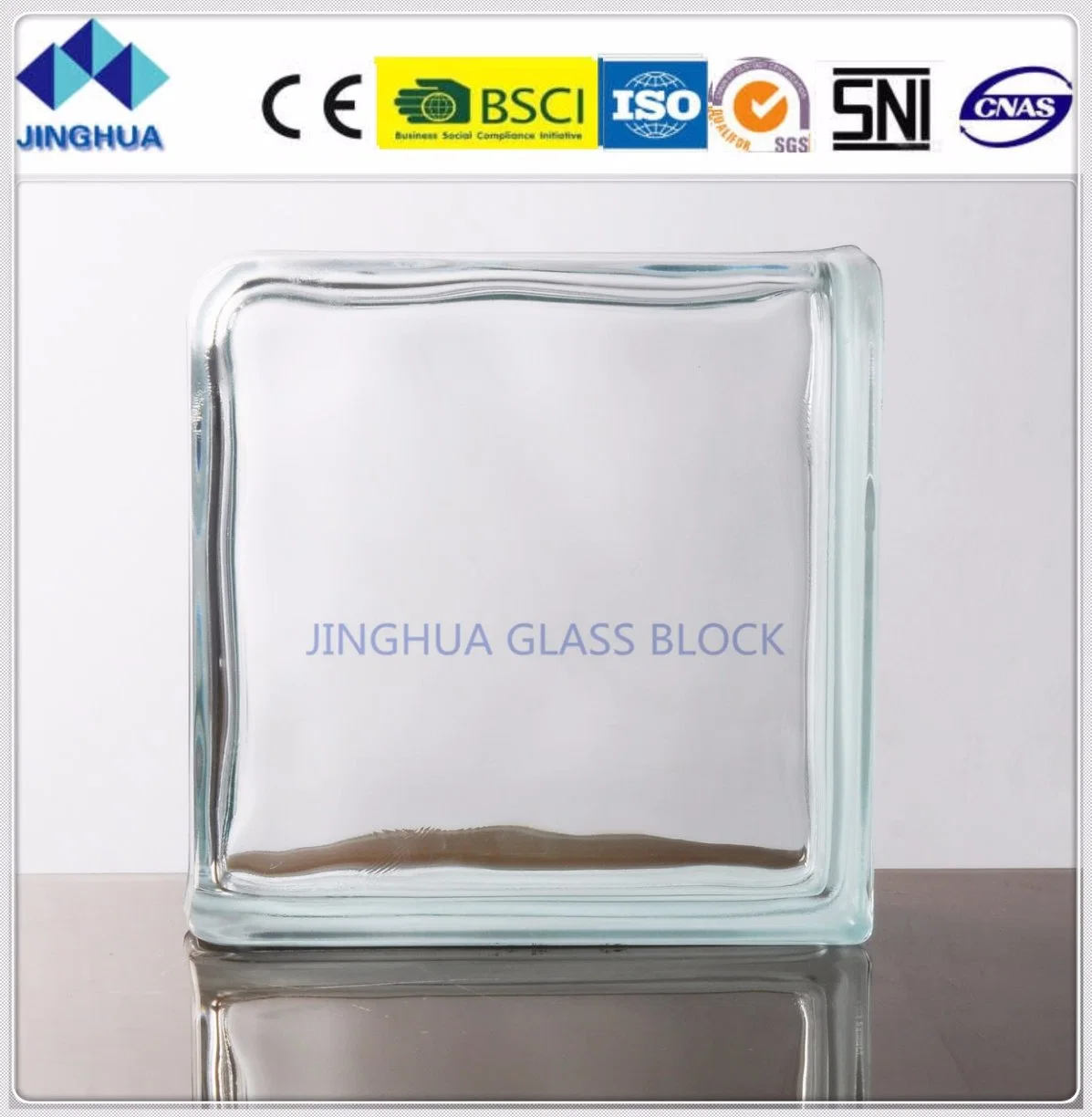 Jinghua Лучший качественный конец прозрачный 190 х 190 х 80 мм стеклянный блок/блок