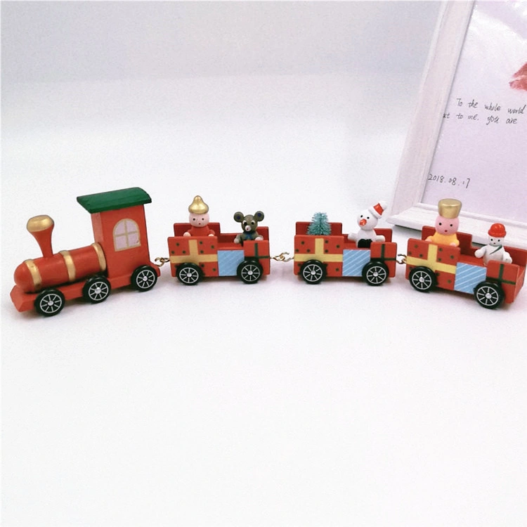 Adornos de Navidad tren de madera de Navidad Regalos de Navidad decoración de Navidad para niños Regalos