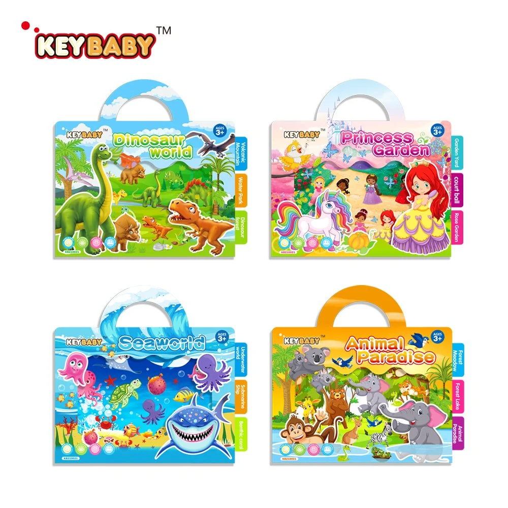 Keybaby Removable Vinyl Reusable Sticker Book Children Toys Set Activity Toys for Kids Customized