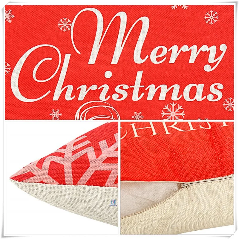 Christmas Red Theme Christmas Square Decorative Pillow Cushion 18"X18"