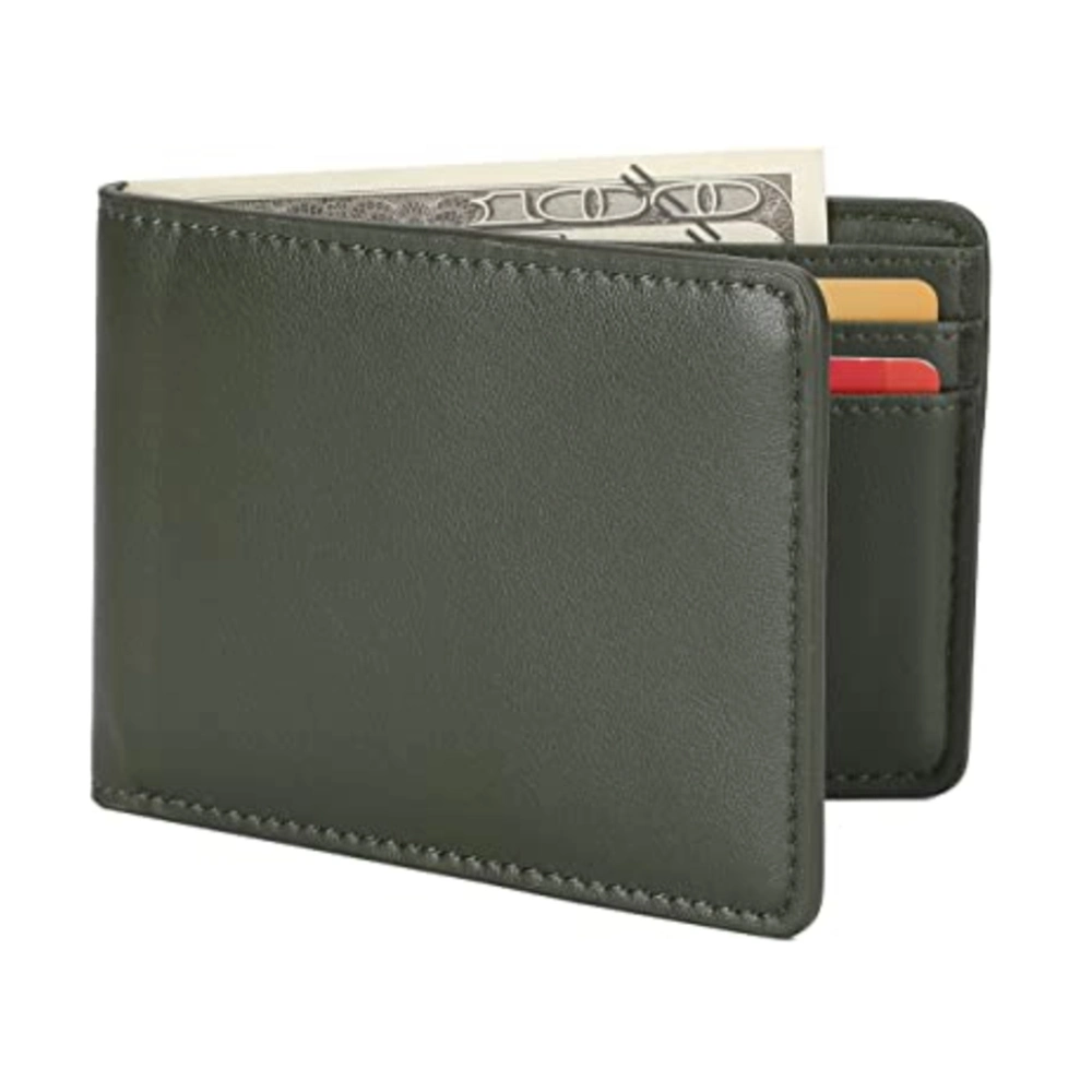 PU Leather Men Slim Wallet ID Window Card Holder with RFID Blocking