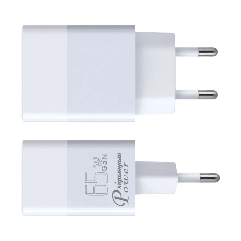 Certificat CE FCC RoHS de haute qualité Véritable chargeur rapide GaN de 65W USB-C QC Pd à basse température sûr avec une longue période de garantie pour ordinateur portable/tablette/téléphone.