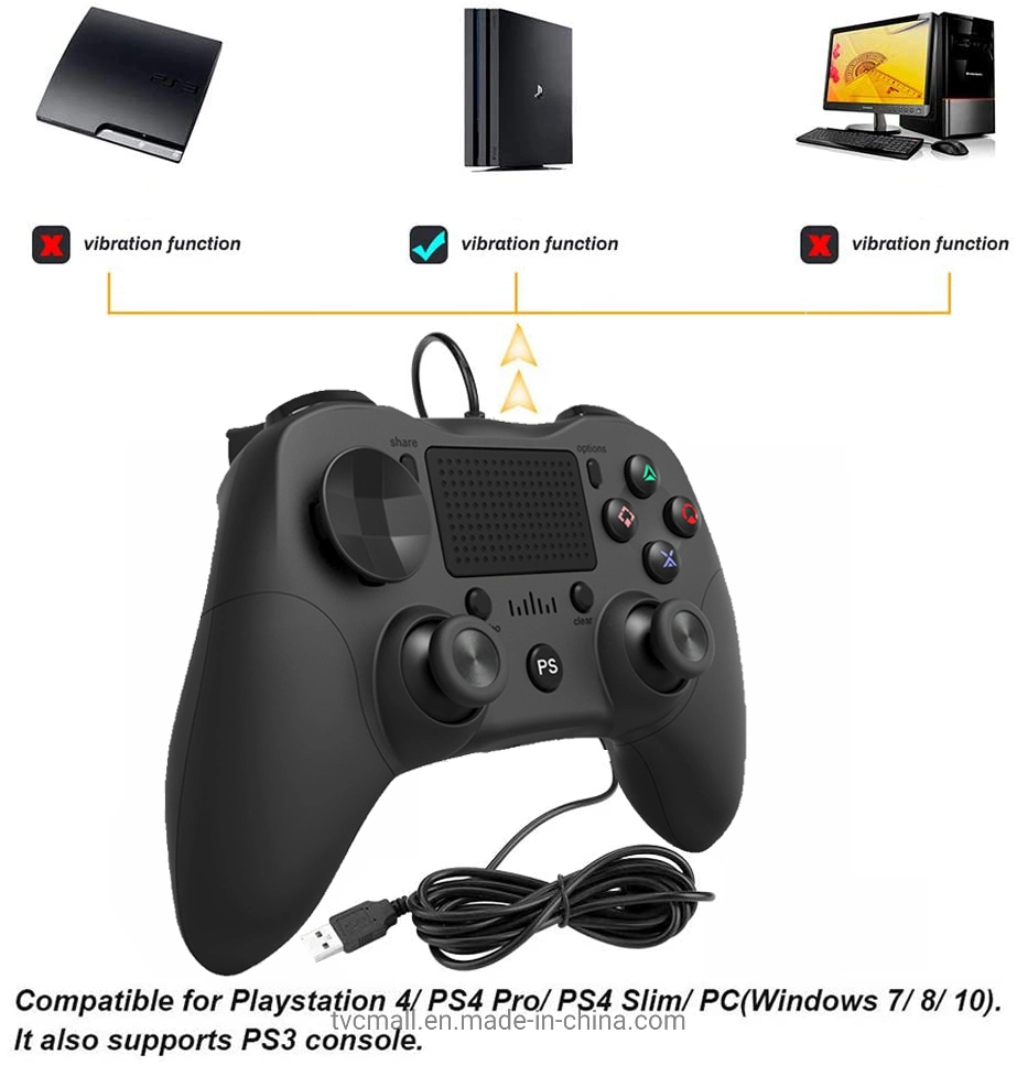 MB-P912W Wired Gamepad Dual Analog Game Joystick Controller Gaming Gamepad for PS4 - Black