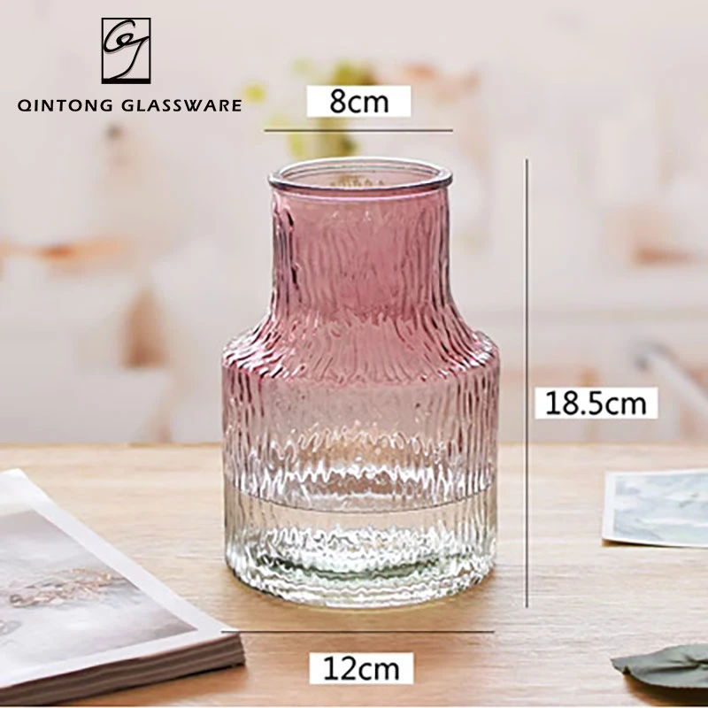 High-Quality Cheap Creative Design Colorful Moderntabletop Decorative Flower Glass Vase for Home Decor Dining Table