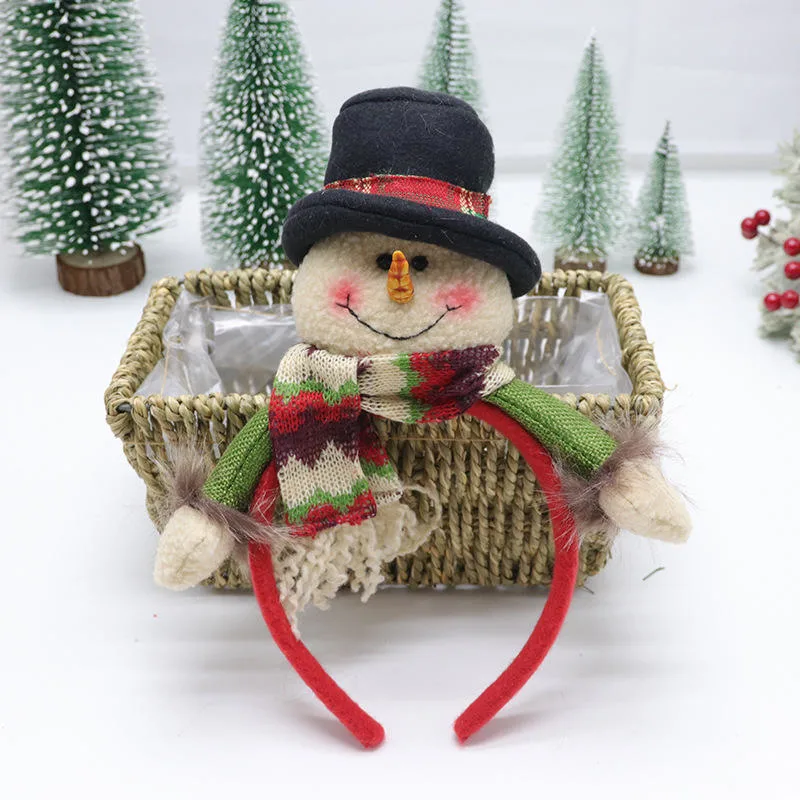 Christmas Gift Hair Accessories Santa Claus Snowman Ornaments Christmas Hair Bands Holiday Party Dress up