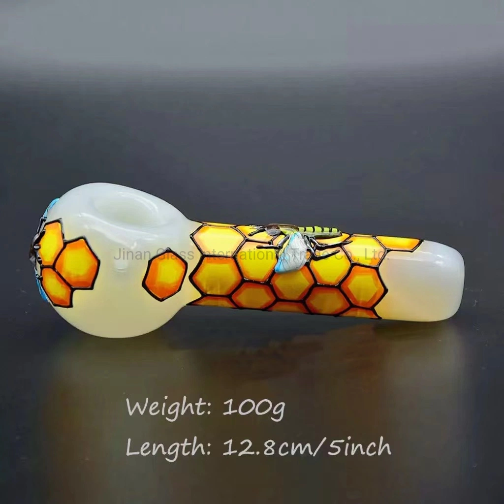 Bee Honeycomb Glass Hand Pipe Bowl Tobacco Smoking Spoon Pipes Oil Burner Dry Herb Bubbler