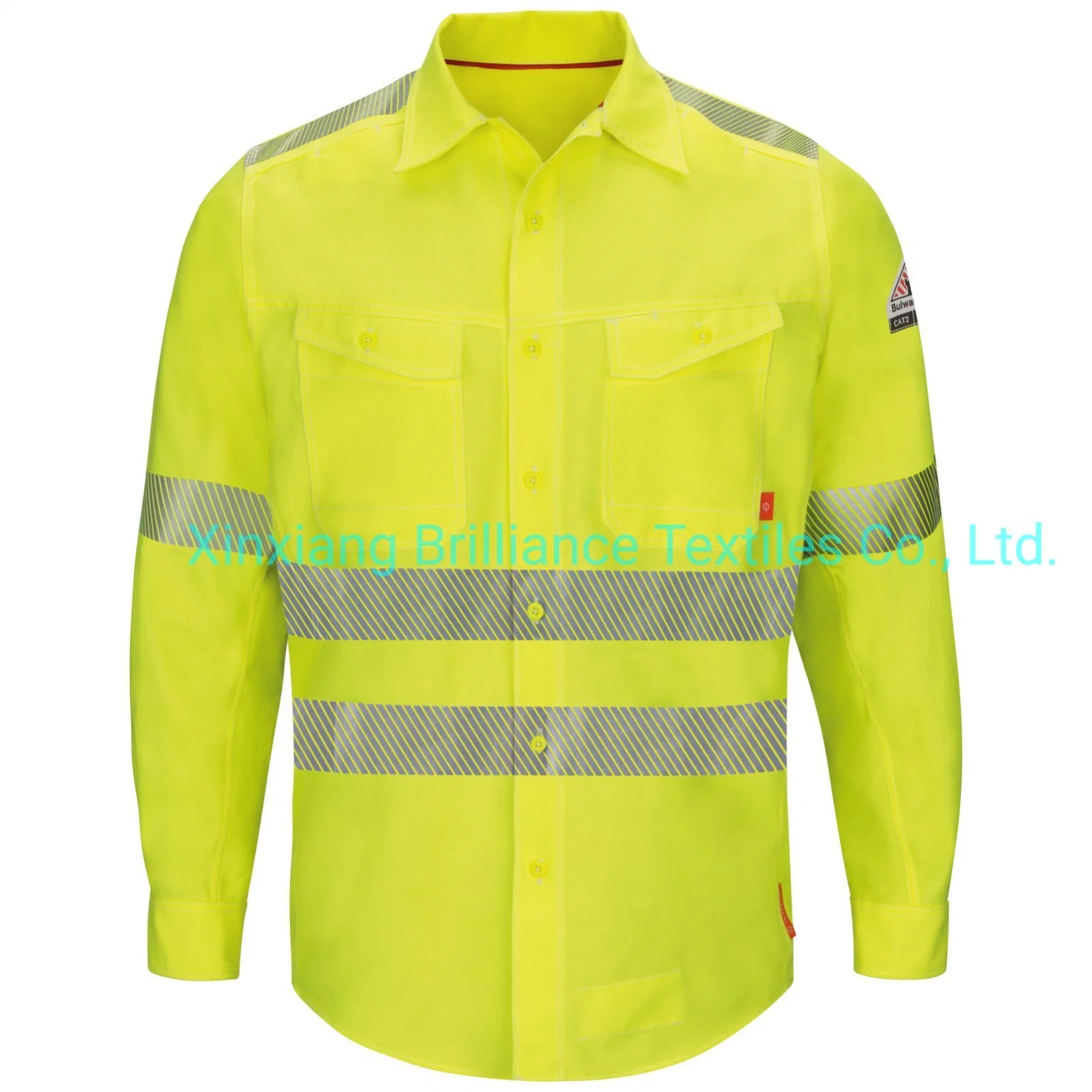 Custom Flame Resistant Garments Work out Shirts Safety Arc Rated Hi Vis Work Long Sleeve Shirt