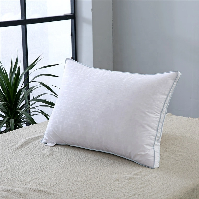 Oeko-Tex100 Box Jacquard Pattern Standard Size Hotel Duck Feather Down Soft Pillow