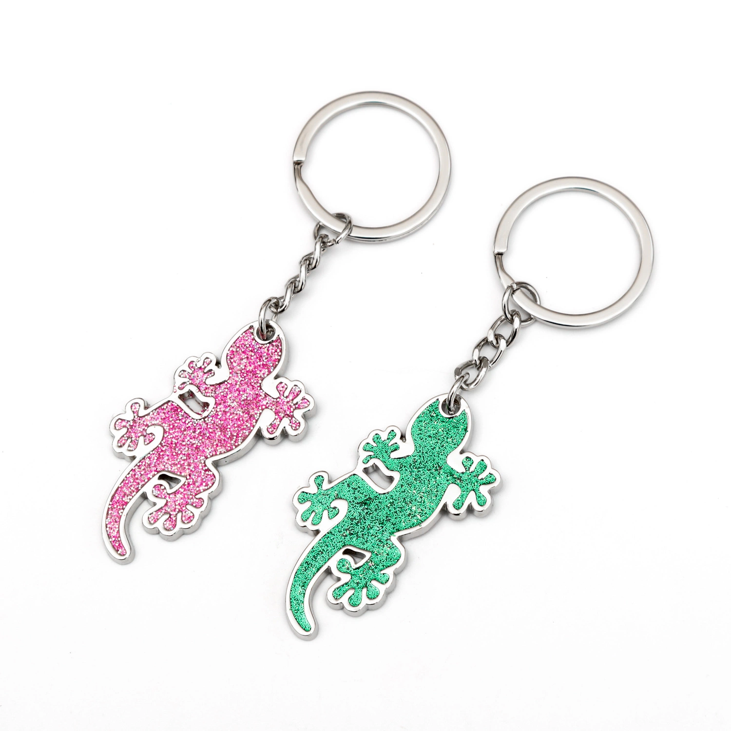 Manufacturers in China Silver Glitter Colorful Gecko Metal Key Holder