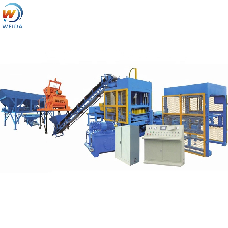 Full Automatic Qt5-15 Concrete Hollow Cement Block Stone Brick Making Machine Production Line