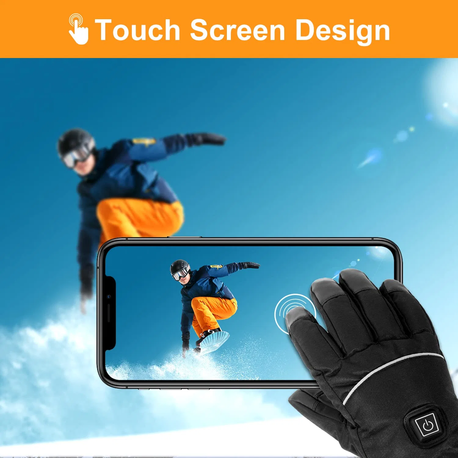 Power Bank USB Connected Electric Heating Gloves