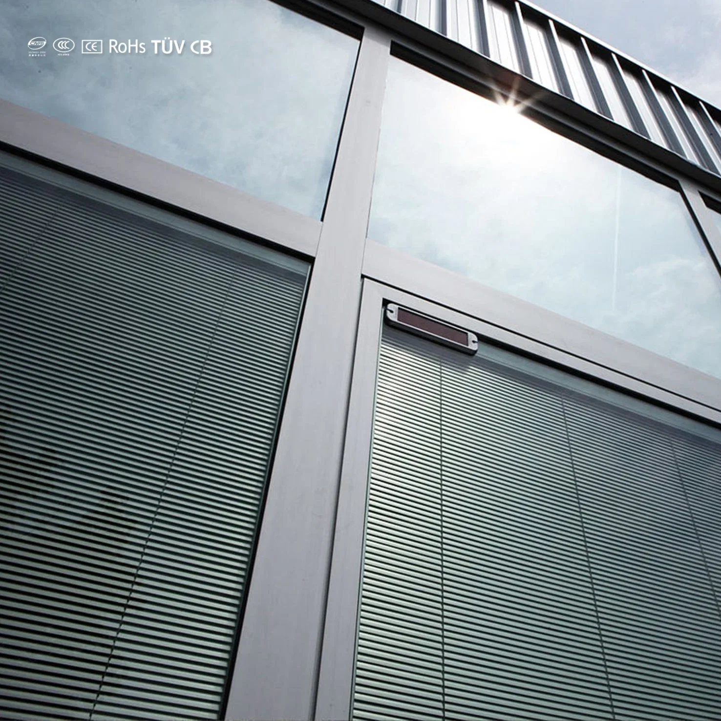 Manufacture Customized Size Automatic Blinds Between Glass Waterproof Aluminium Double Glazed Windows with Integral Blinds