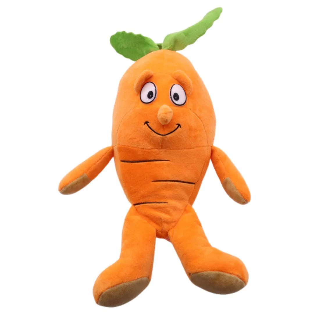 Vente en gros mignon poupée de légumes enfants peluche Carrot Toys Orange 35cm Peluche enfants jouet bébé cadeau radis assis Carota