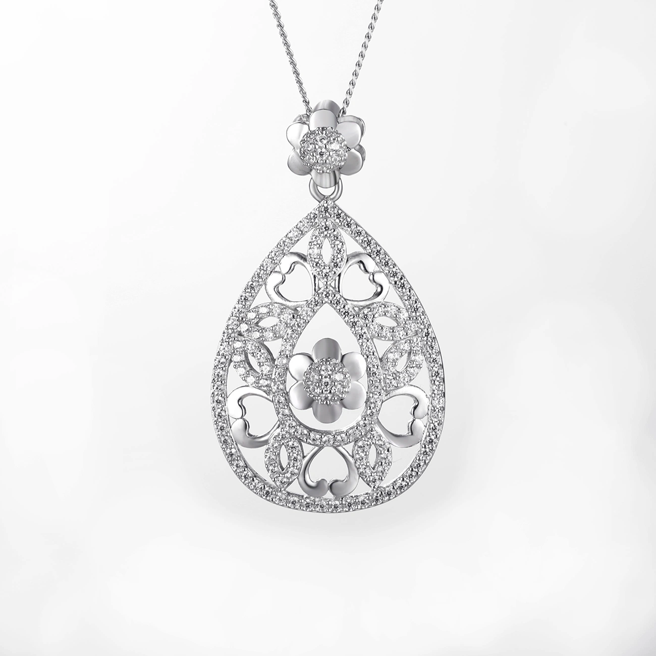 Fábrica de joyas de 925 Sterling Colgante de Plata con CZ Piedra