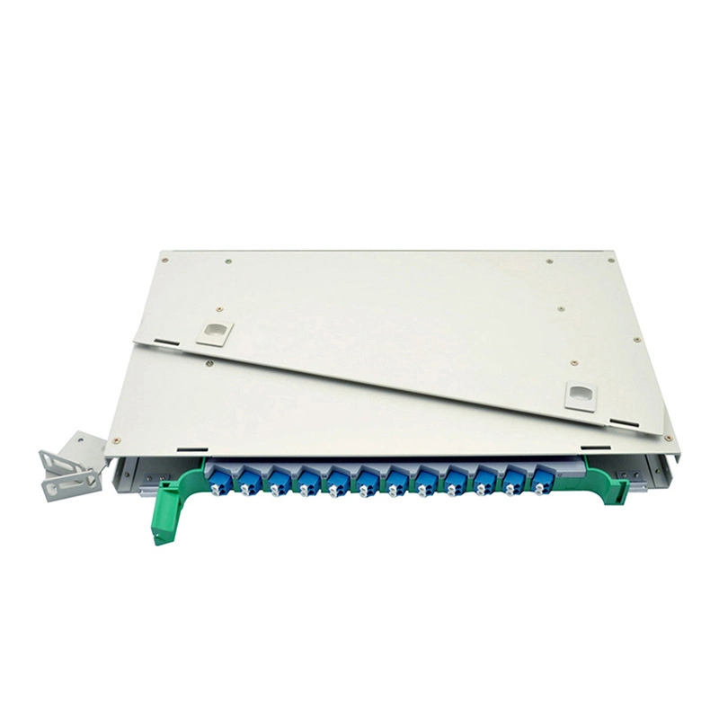 Montagem em rack de 12 Núcleos Caixa ODF de Fibra Óptica 19 polegadas ODF 12 portas Fiber Patch Panel com SC abertura quadrada