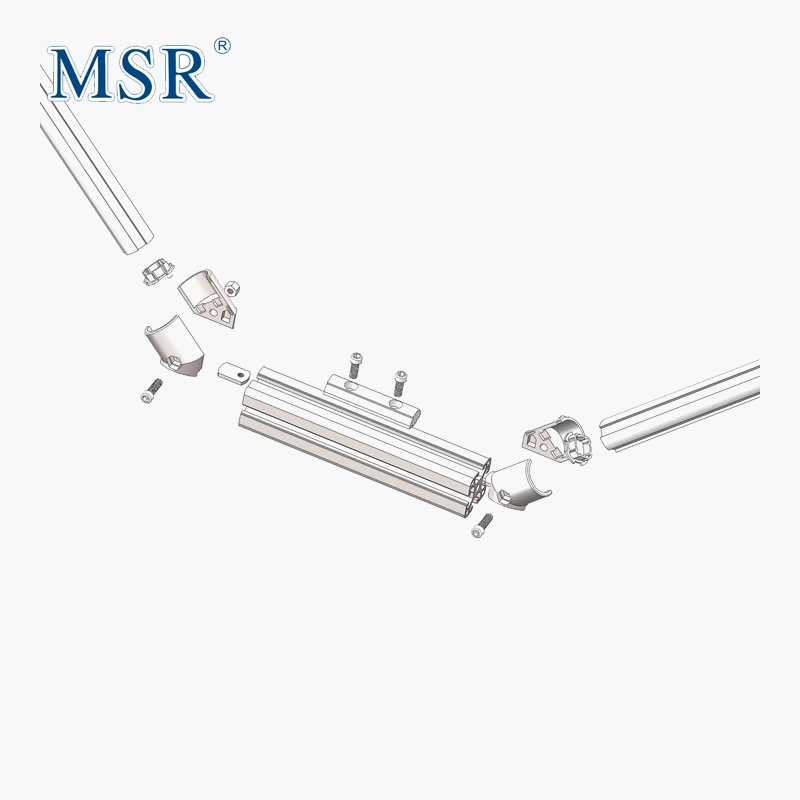 O alumínio 6.063-T6 8 adaptador D28 Slot 8 acessórios para D28 em alumínio da linha do tubo de perfil