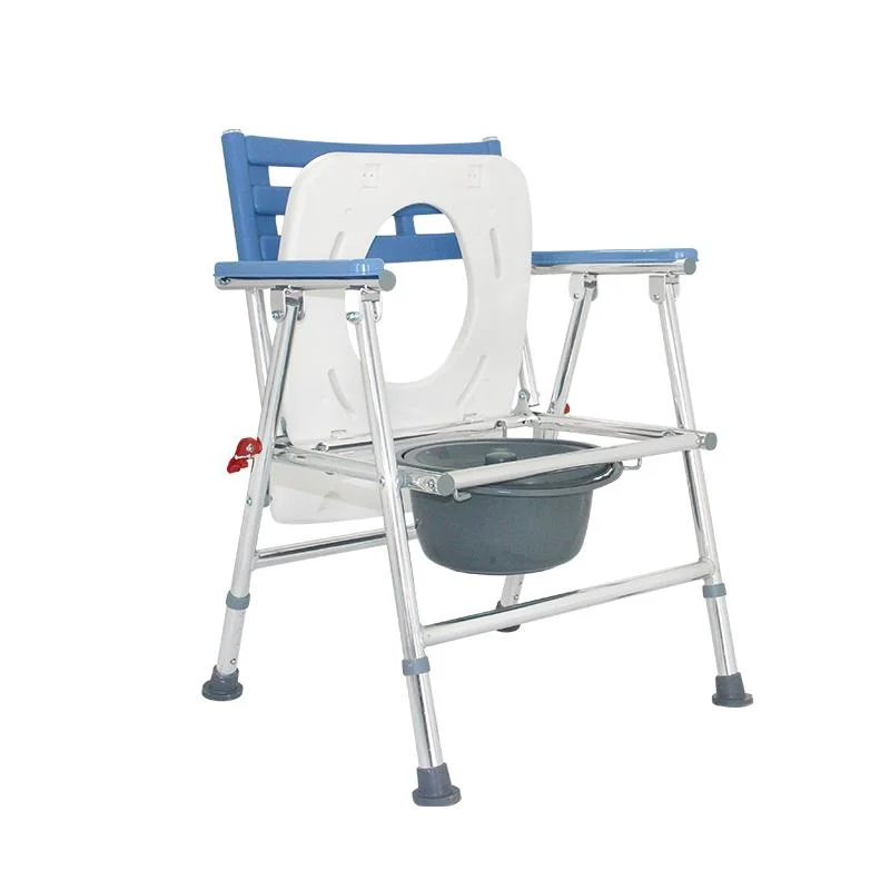 Equipamento médico Folding Aluminium Duche ajustável cadeira de sanita Commode for Desativado