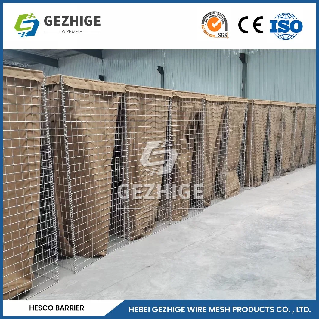 Gezhige gabion BricoDepot Suppliers 40cm*80cm o ancho personalizado PP Decorativo Bolsa de gabion China fácil instalación Barrera a prueba de explosiones