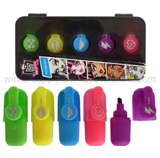 Five Colors Flower Shaped Highlighter Pen for Office Stationery