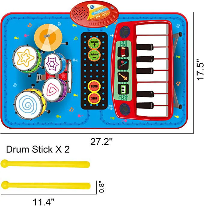 2 in 1 Baby Toys Learning Floor Blanket Wholesale/Supplier Musical Piano Play Mat Game Colorful Toddler Piano Drum Mat Electronic Toy