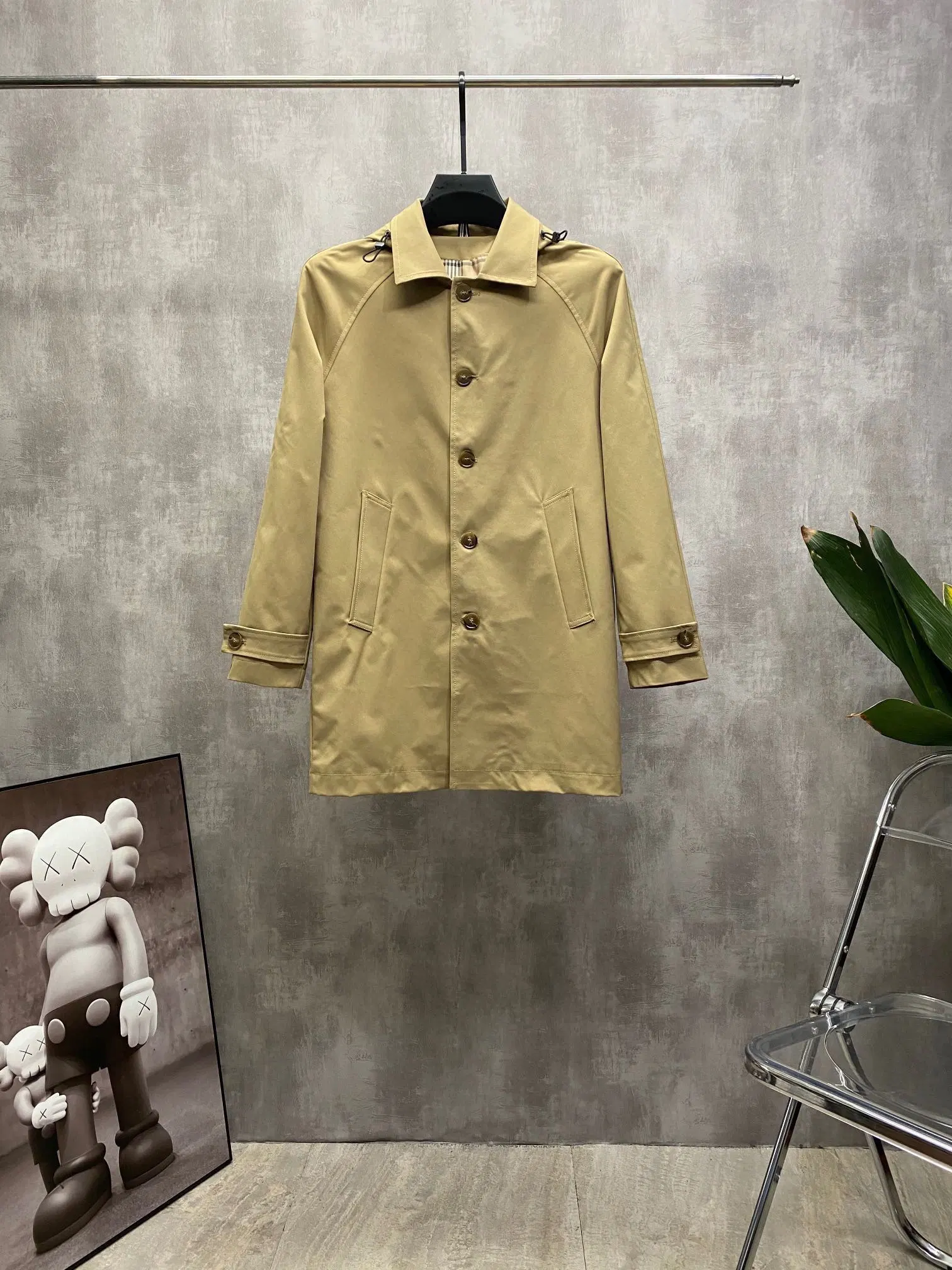 Marca de lujo de Londres cheque reversible Bomber Trench Coat corto Gabardina Heritage