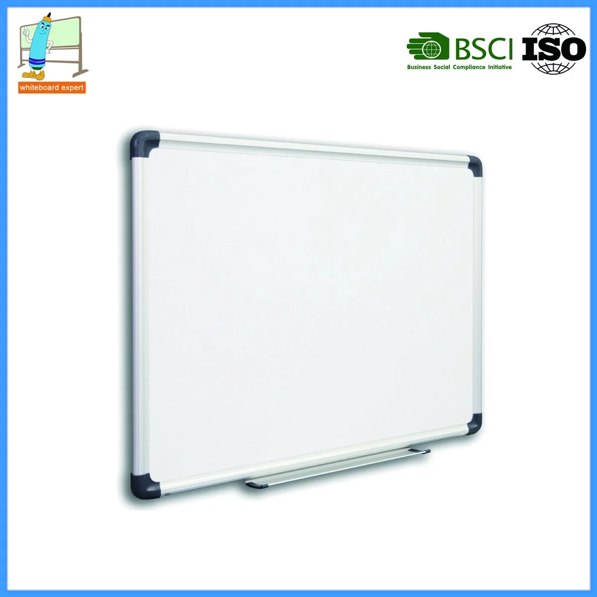 60*90cm Lacquered/Painted Steel Magnetic White Board with Aluminum Frame