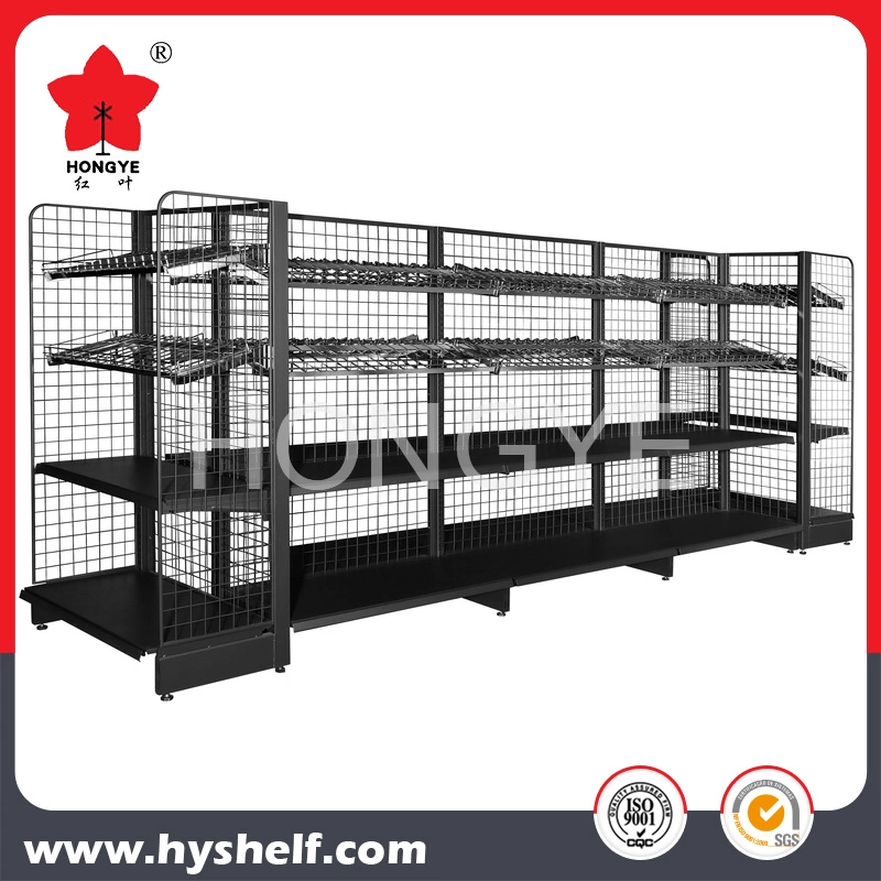 Double Side Heavy Duty Hypermarket Wire Mesh Gondola Shelf