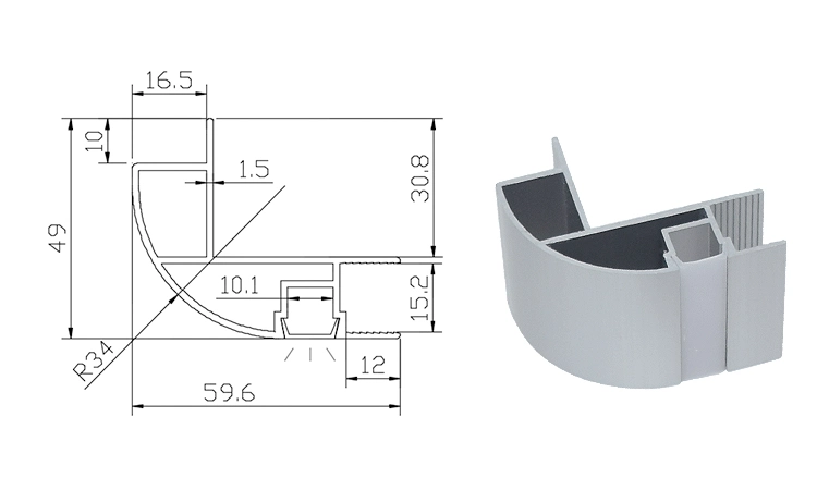 Aluminum RV Caravan Furniture Profile Accessories Wrap Angle Wall Cabinet Corner Slot