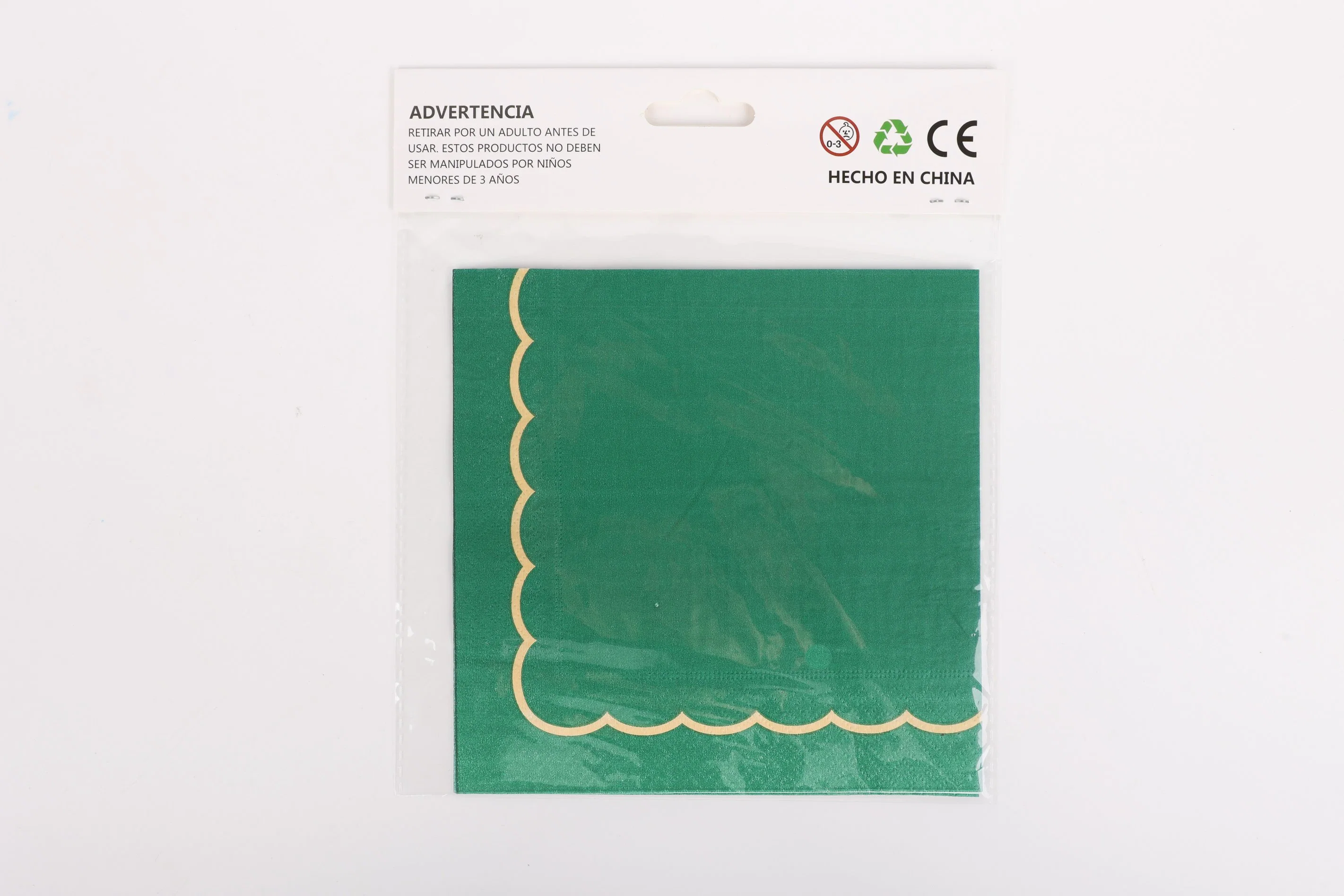 100% Eco-Friendly Material Green Gold Trimmed Printed Paper Towel