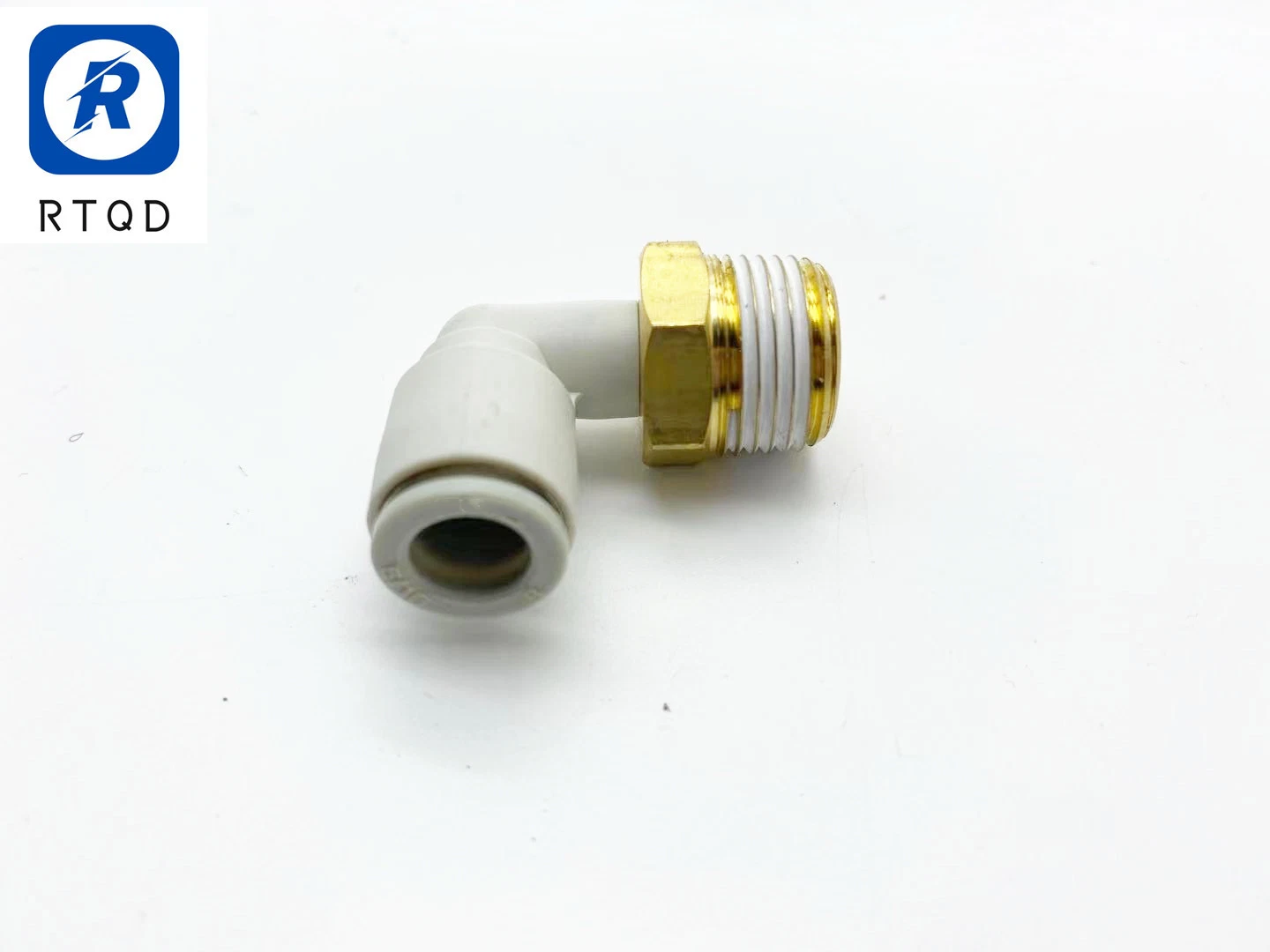 China Supplier Pl White Body and White Button Air Pipe L-Shaped Male Elbow 90 Degree Joint Series Kq2l