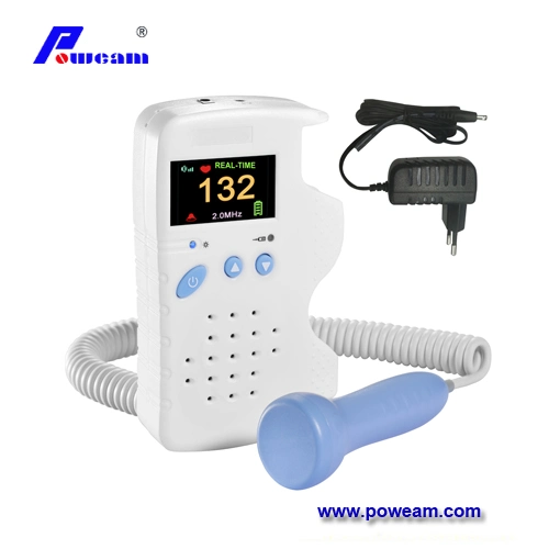 Ce Pocket Fetal Doppler, Poweam Ultrasonic Fetal Doppler. Prenatal Heart Baby Sound Monitor with Color