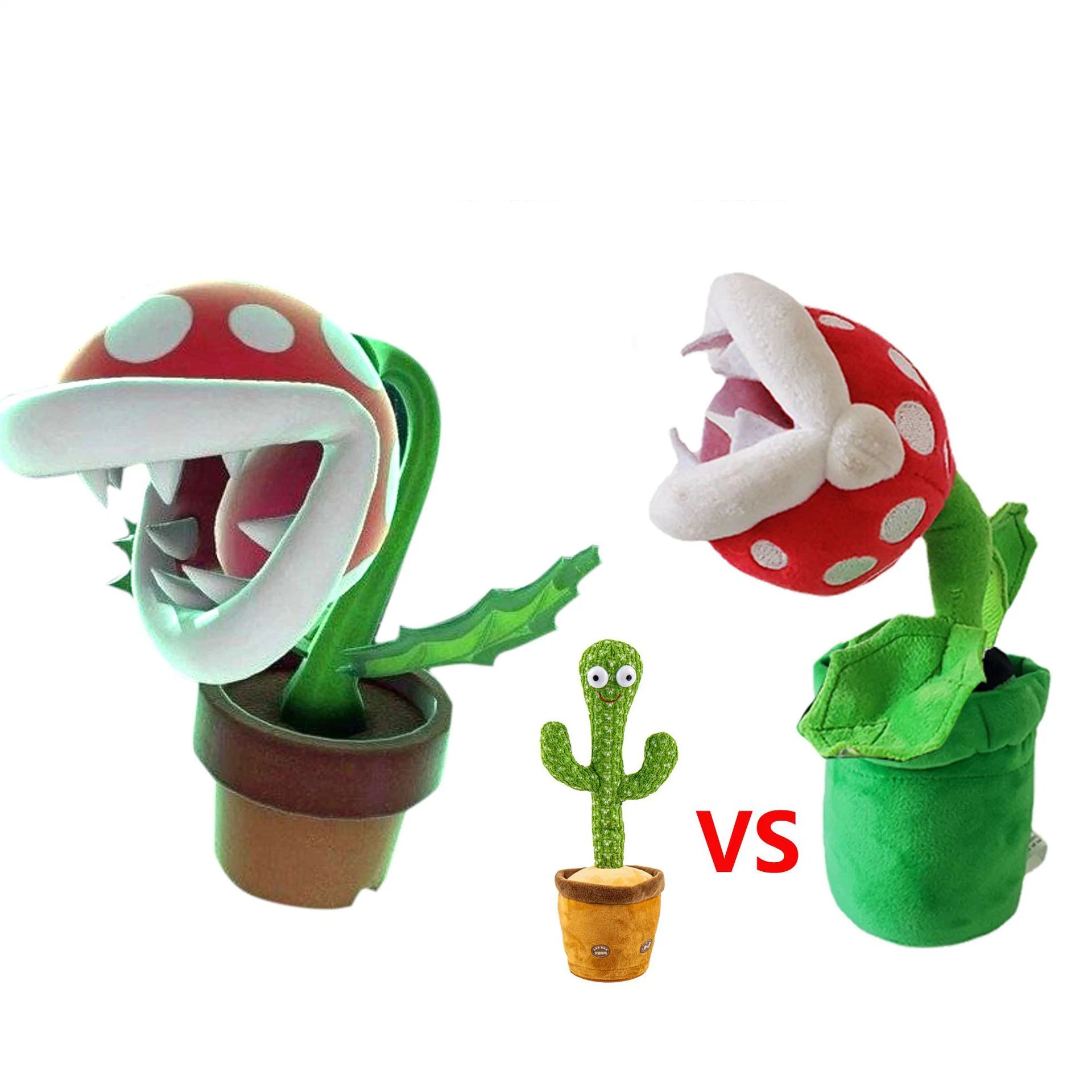 Hot Sale Tiktok Custom Danse Danse jouet en peluche Cactus Piranha chanter parler Bluetooth de charge de torsion Piranha Fleur de Cactus un jouet en peluche