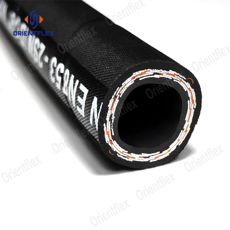 Custom Metric Colored High Temperature Flexible Industrial Excavator Tractor Forklift SAE 100r2 En 853 2sn Wire Braided High Pressure Hyd Rubber Hydraulic Hose