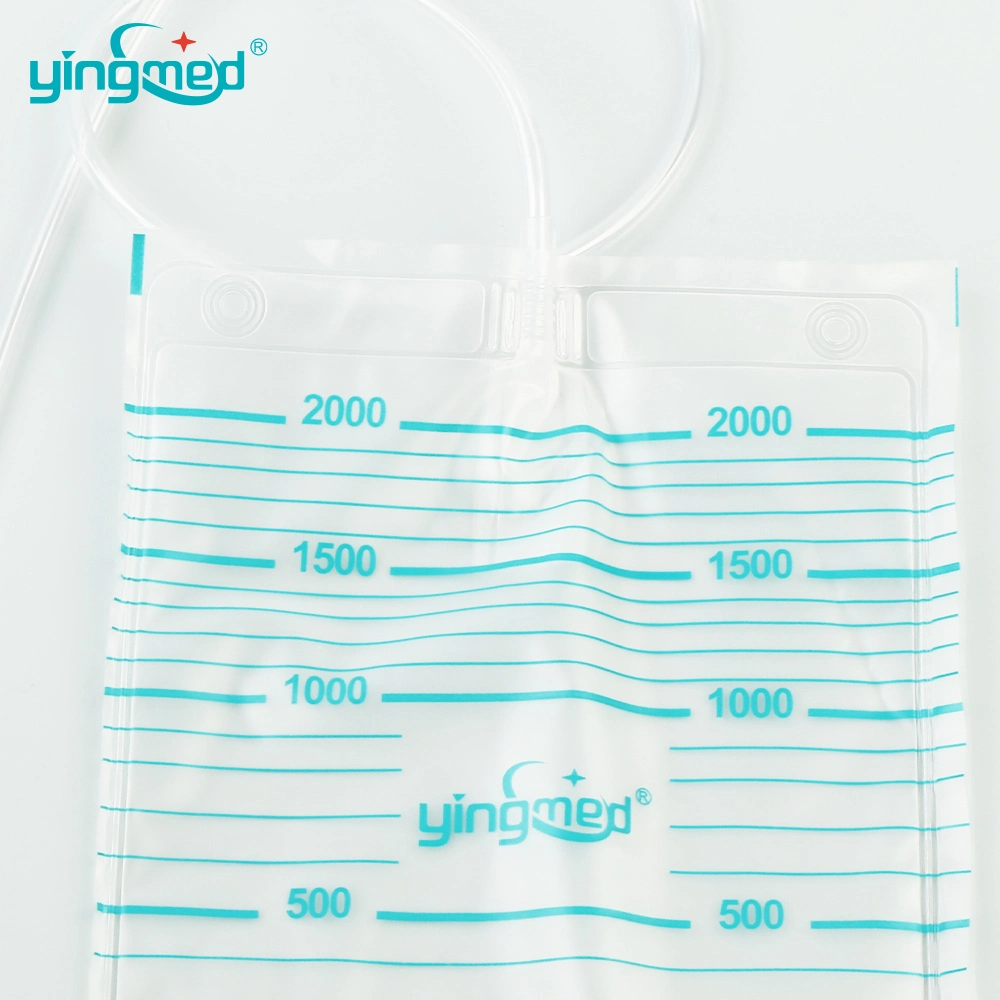 Urine Drainage Bag Hot Selling Economic 2000ml PVC Push-Pull Valve Disposable