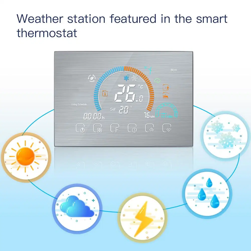 Controlo de temperatura e humidade do termóstato digital inteligente WiFi Tuya Para controlo da temperatura