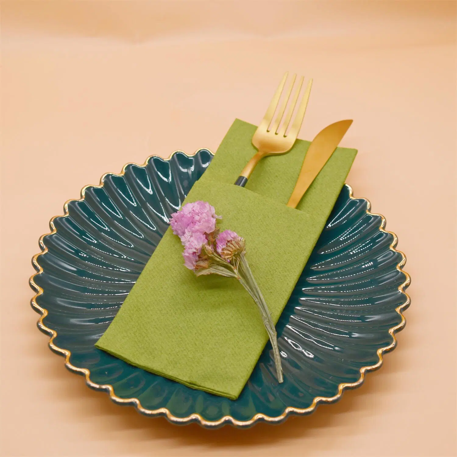 1/8 Folded Colour Linen Feel Pocket Napkin