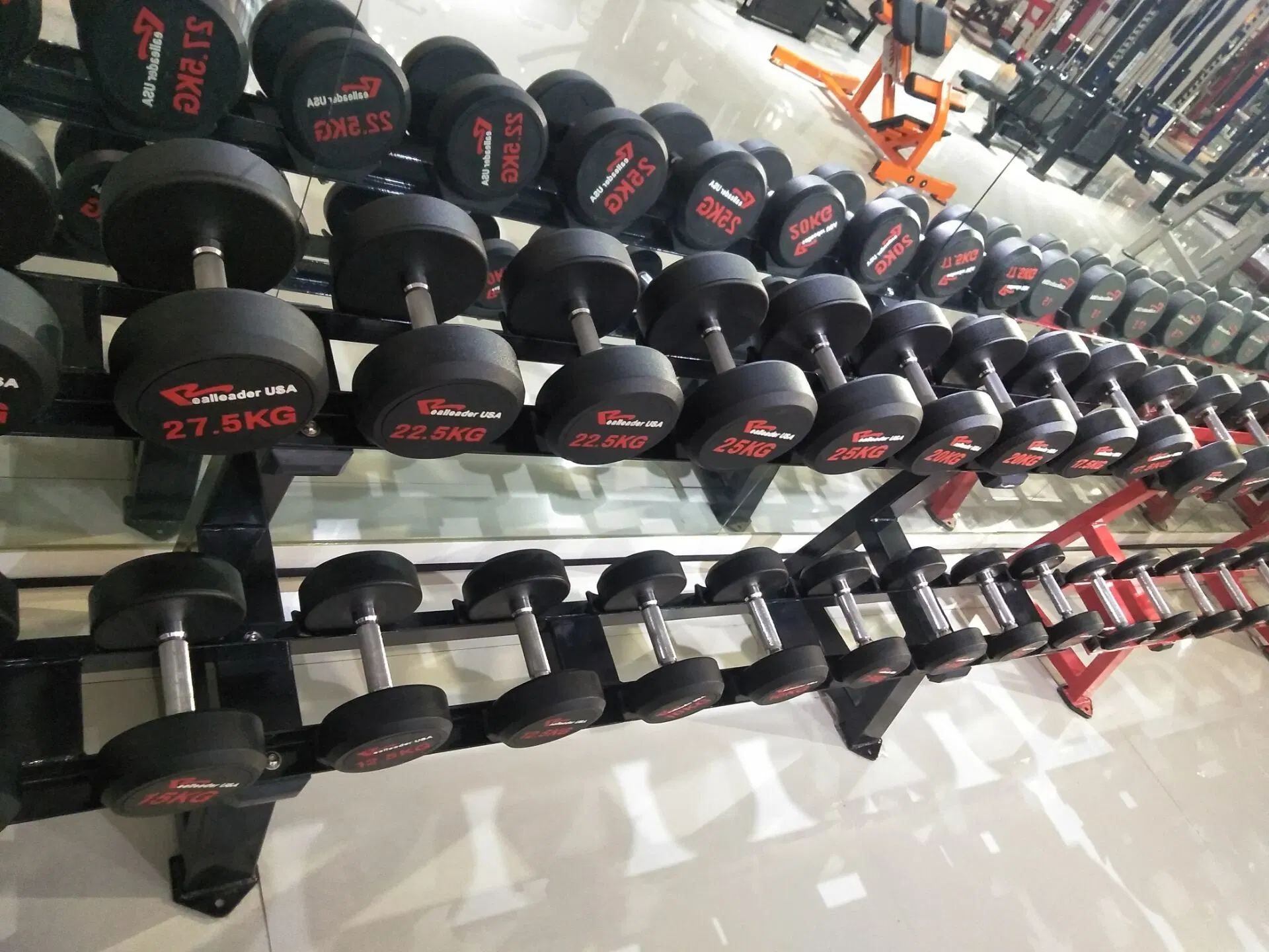 Realleader Gym Equipments Rubber Dumbbell Set