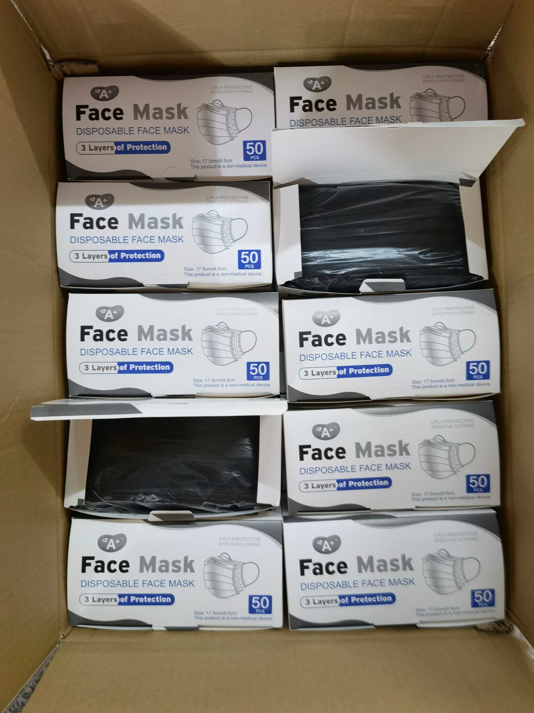 Disposable 3ply Non-Woven Civilian Face Mask Anti Dust Face Mask with Earloops