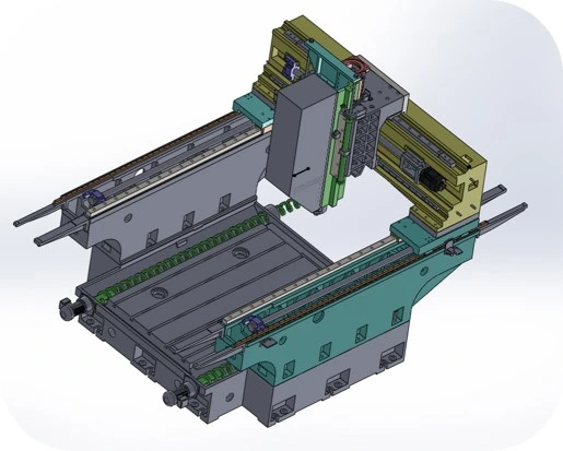 Toda la estructura tipo puente Portal del Centro de mecanizado de pórtico fresadora