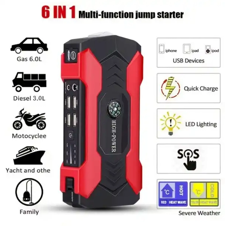 12V Car Jump Starter Portable Power Bank Starting Device Diesel Petrol Powered 20000mAh Power Charger for Car Battery Booster